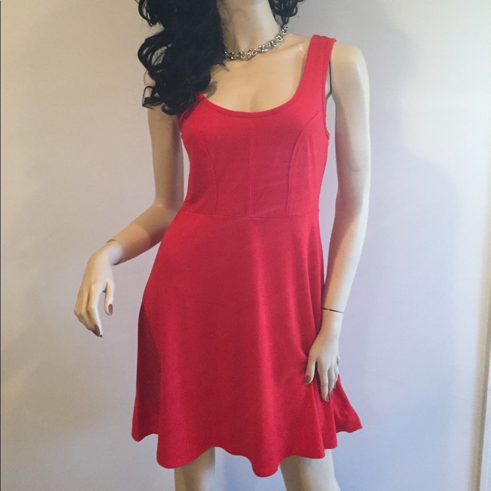 Cute cherry red skater dress